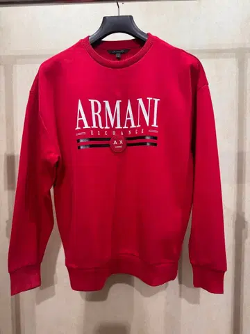 Armani Exchange 레드 크루넥 맨투맨