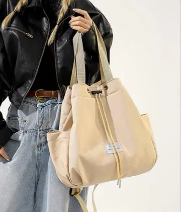 베이지 캔버스 백팩 백팩