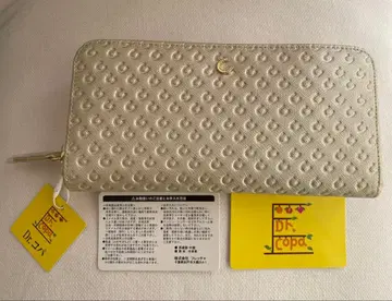 dr. 코파 라운드 지퍼 장지갑 소가죽 화이트 베이지 풍수