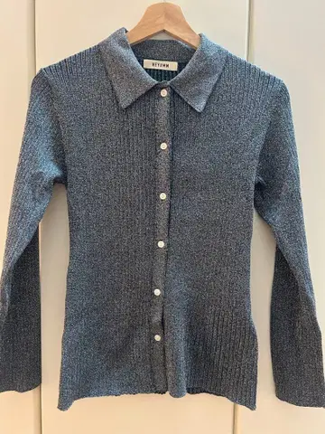 HEYUMM 리브 긴팔 스웨터 그레이