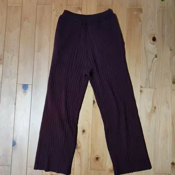 다크 퍼플 플리츠 와이드 팬츠 6roku