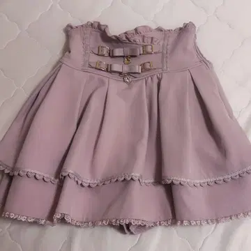 LIZLISA 리즈리사 2연 리본 벨트 치마바지 핑크