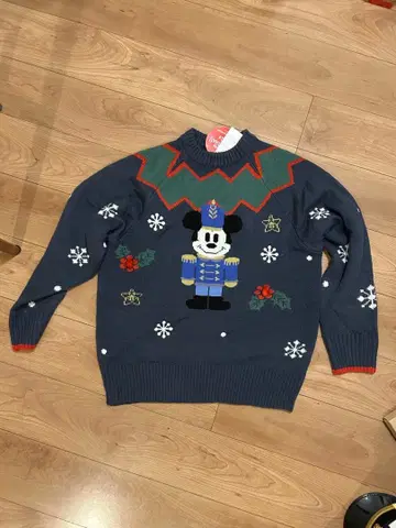 미키마우스 크리스마스 스웨터 다크 블루