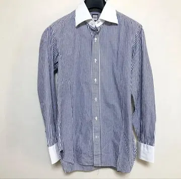 일본제 BEAMS F 클레릭 스트라이프 와이드 칼라 셔츠