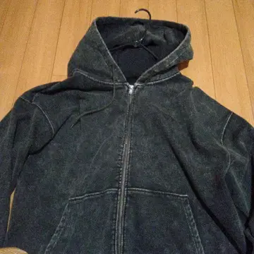 CLEL 헤비 웨이트 로고 자수 풀 집업 후드티