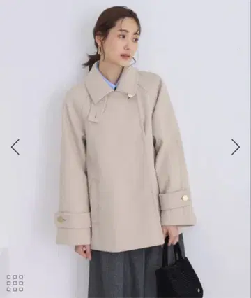 저지 멜톤 시리즈 골드 버튼 미들 기장 코트/시밀러룩