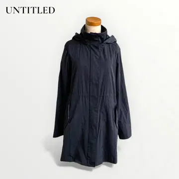 UNTITLED: 후데트 롱 코트 블랙