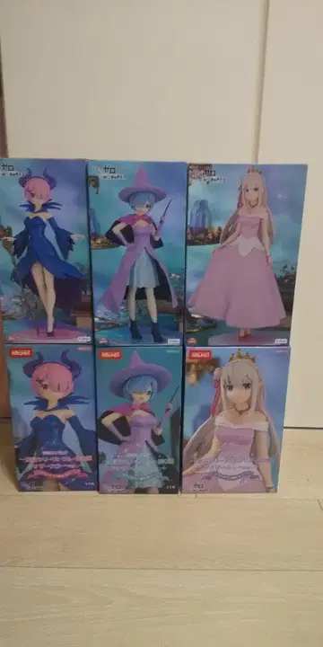 라운드원 한정판 리제로 피규어 6체 세트