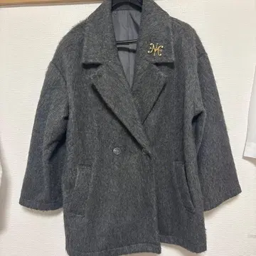 그레이 더블 브레스트 체스터 코트