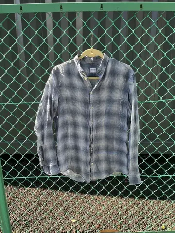 [ 구제 의류 ] ARMANI 체크 셔츠 주름 가공