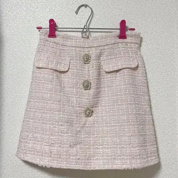 evelyn 비쥬 트위드 미니 스커트 핑크