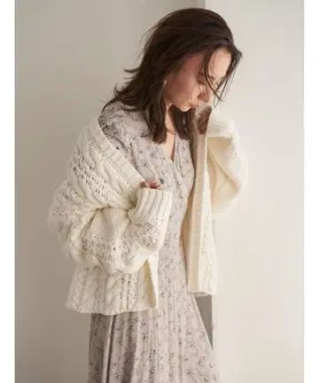 FRAY I.D 케이블 니트 가디건