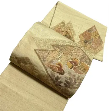 A 181 후쿠로 오비 큰북  소라자수 스와트 순수 실크 기모노