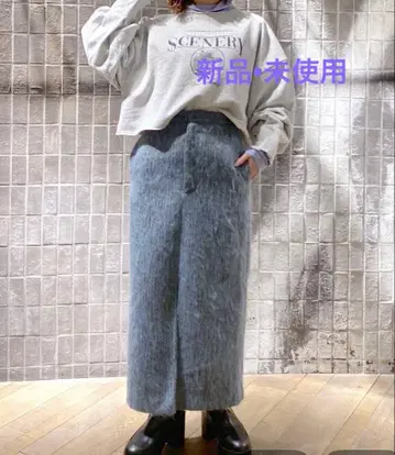 JEANASIS 샤기 울 내로우 스커트