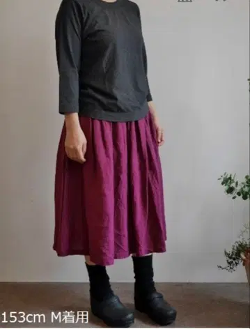 홈스펀 M 사이즈 7분 소매 카키 브라운 상의