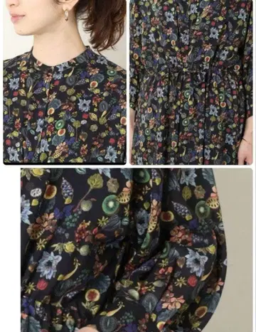 뷰티앤유스 리버티 꽃무늬 롱 원피스 후르츠 올 패턴