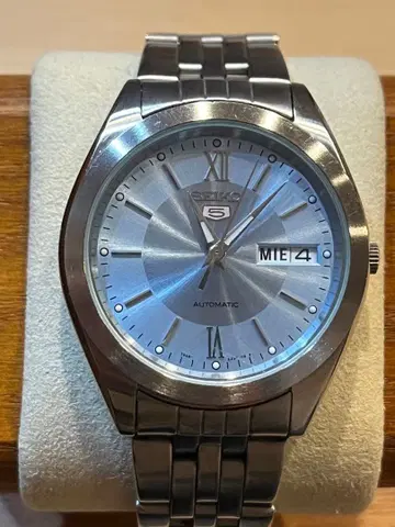 SEIKO 5 세이코 7S26-0420 아이스 블루 자동 와인딩 손목시계