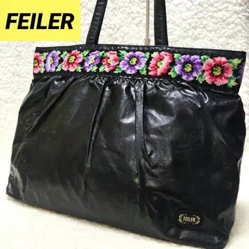 FEILER 페이러 꽃무늬 토트백 블랙 A4 가능 대용량
