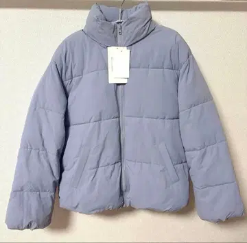 [ 새상품 ] 파이버 다운 자켓 충전솜 아우터 라이트 블루 스카이블루 M