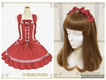 [ 새상품급 ] Dot 트윌 토끼 살로펫 머리띠 크림슨 세트