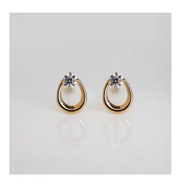 cui-cui 말굽 CZ 귀걸이 여성용 양쪽용 큐이큐이