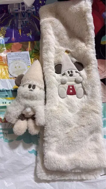 리루린린 세트 머플러 봉제 인형 배지