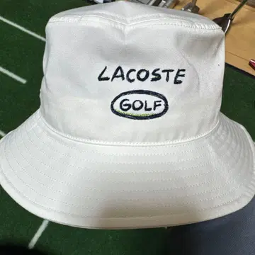 LACOSTE 골프 버킷햇 화이트