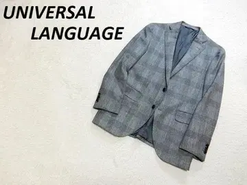 새상품급 유니버설 랭귀지 2 버튼 테일러드 자켓 그레이 체크