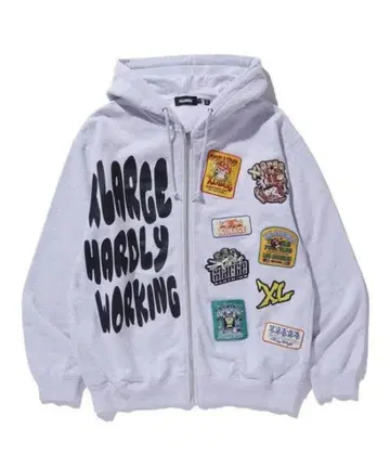 XLARGE 후드티 그레이 L 패치 포함