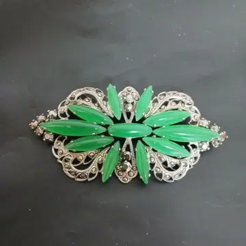 그린 컬러 말카사이트 vintage 브로치