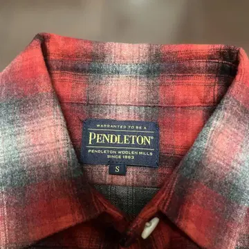 Pendleton 긴팔 셔츠 S 레드 체크