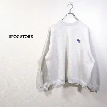 SPOC STORE 그레이 자수 맨투맨 M 루즈핏 디자인
