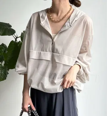 새상품급 doudou 메쉬 아노락 블루종 베이지 후드 자켓