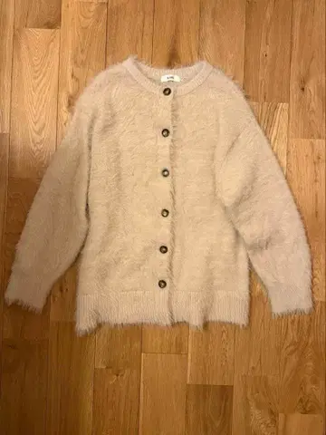 BEAMS 베이지 샤기 가디건