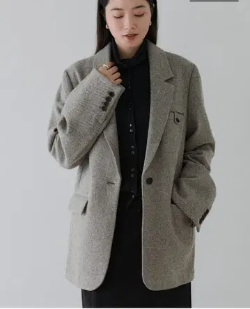 crewre 크루레 소프트 트위드 오버 자켓 gray2