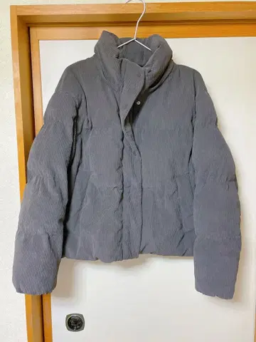 GU 히트 패딩 코듀로이 블루종 L 후드 탈부착 가능