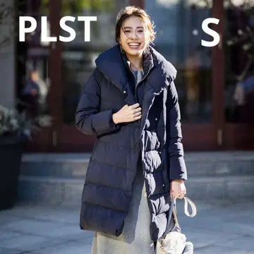 플라스테 PLST 2way 넥 롱 다운 코트 S 네이비 네이비 컬러