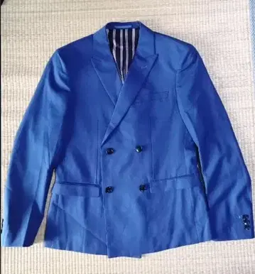 더블 브레스트 수트 파랑