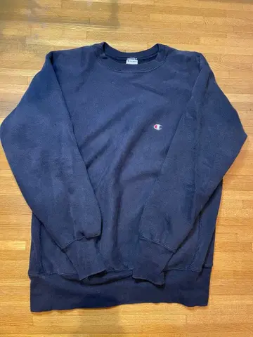 90s 챔피온 눈매 리버스 위브 무지 맨투맨 USA제 블랙 XL