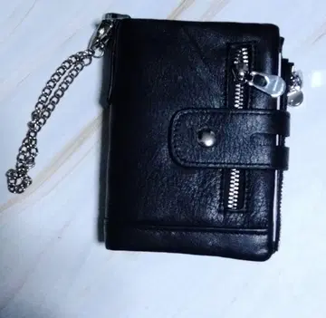 소가죽 이단 접이식 지갑