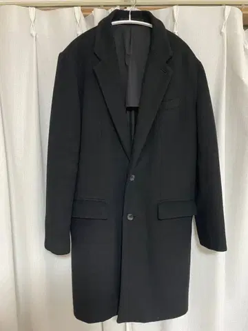 블랙 체스터 코트 unrelaxing 멜톤 울 L