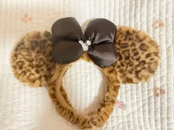레오파드 무늬 미니 머리띠 복슬복슬