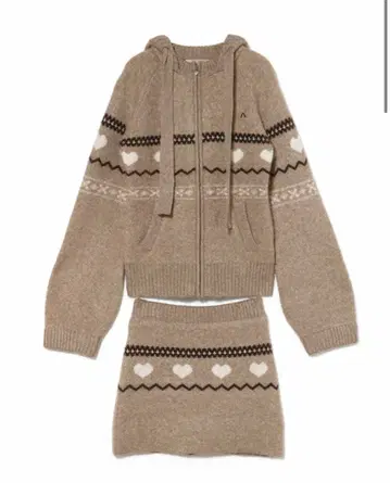 andmary Heart knit set up beige