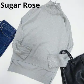 새상품급 Sugar Rose 슈가 로즈 하이넥 앞뒤 트임 니트 풀오버