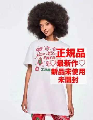 정품 최신작 미사용 새상품 미개봉 ZUMBA 크리스마스 T셔츠 화이트