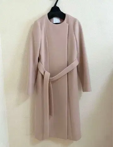 ESTNATION 새상품급 벨트 포함 핑크 롱 코트