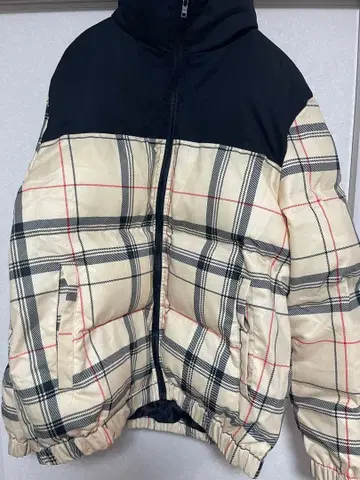 shein 에서 구매한 체크 무늬 다운 자켓