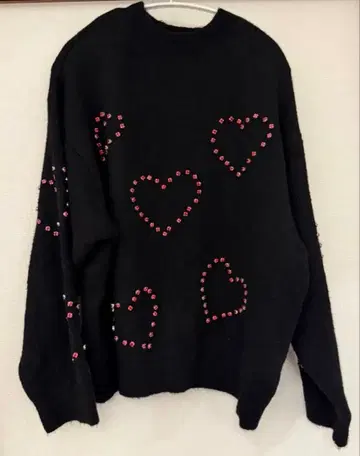 ZARA 발렌타인 하트 큐빅 니트