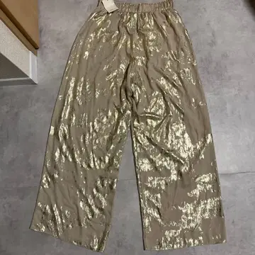 골드 라메 팬츠 미사용 택 포함