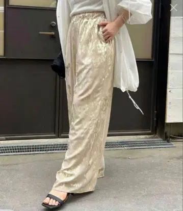 골드 라메 팬츠 미사용 택 포함